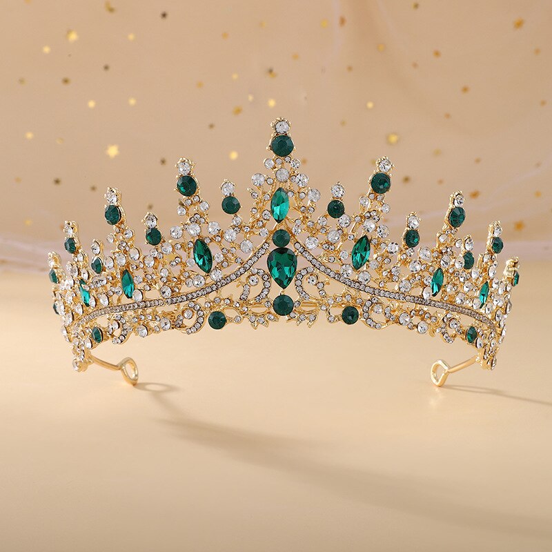 Fashion Luxury Oval Emerald Green Cubic Zirconia Party Wedding Bridal –  TulleLux Bridal Crowns & Accessories