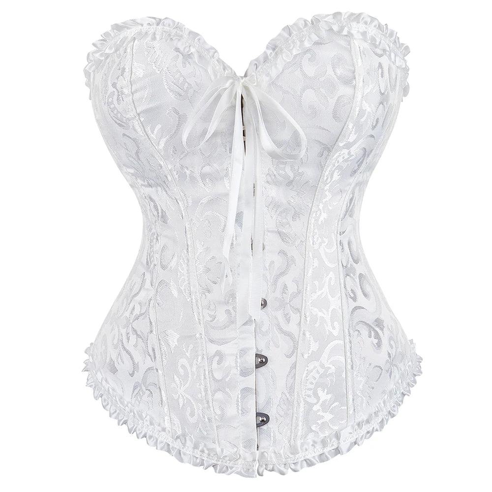 
                      
                        Over Bust Corset Basques Floral Lace Top Bustier
                      
                    