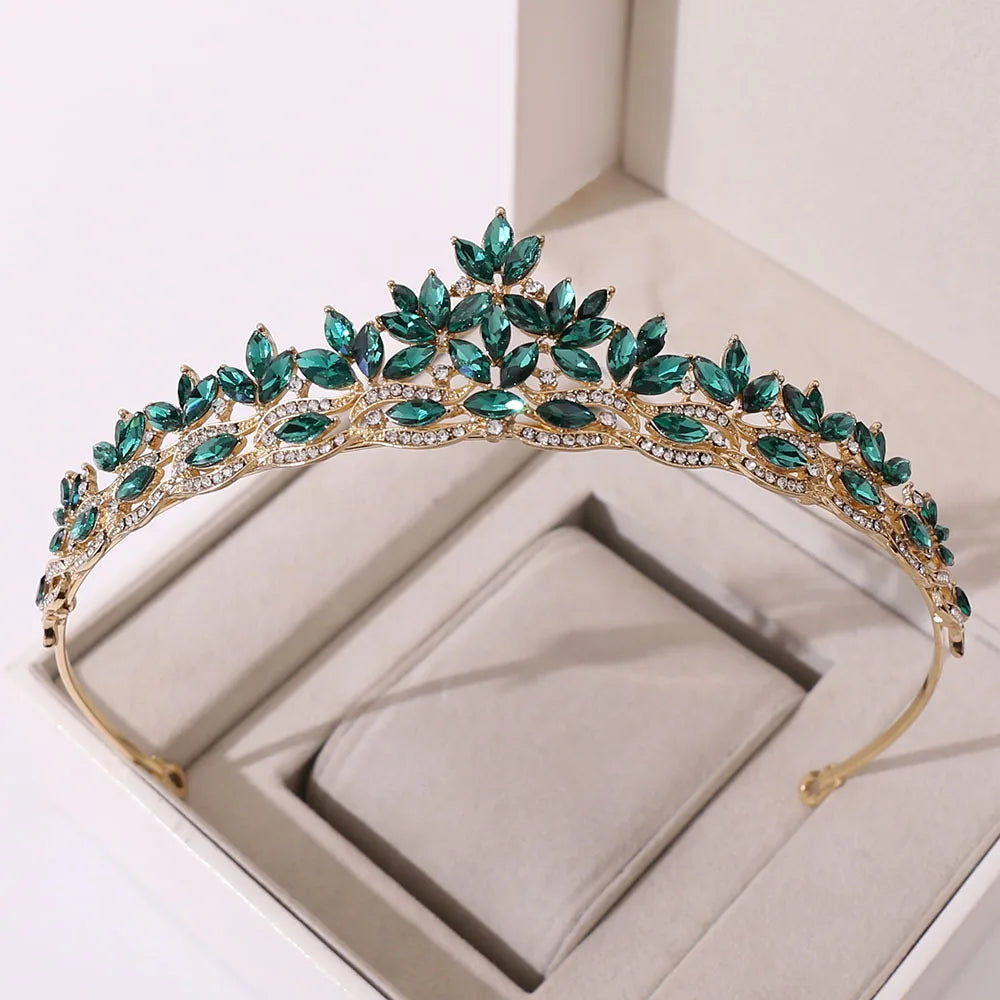 
                      
                        Leaf Rhinestone Tiara For Women Party Wedding Bridal Prom Crystal Crown
                      
                    