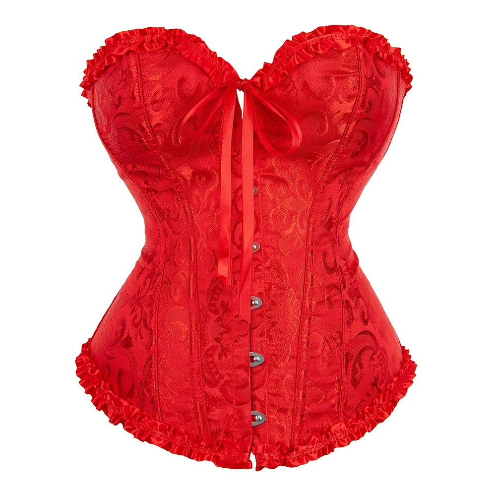 
                      
                        Over Bust Corset Basques Floral Lace Top Bustier
                      
                    