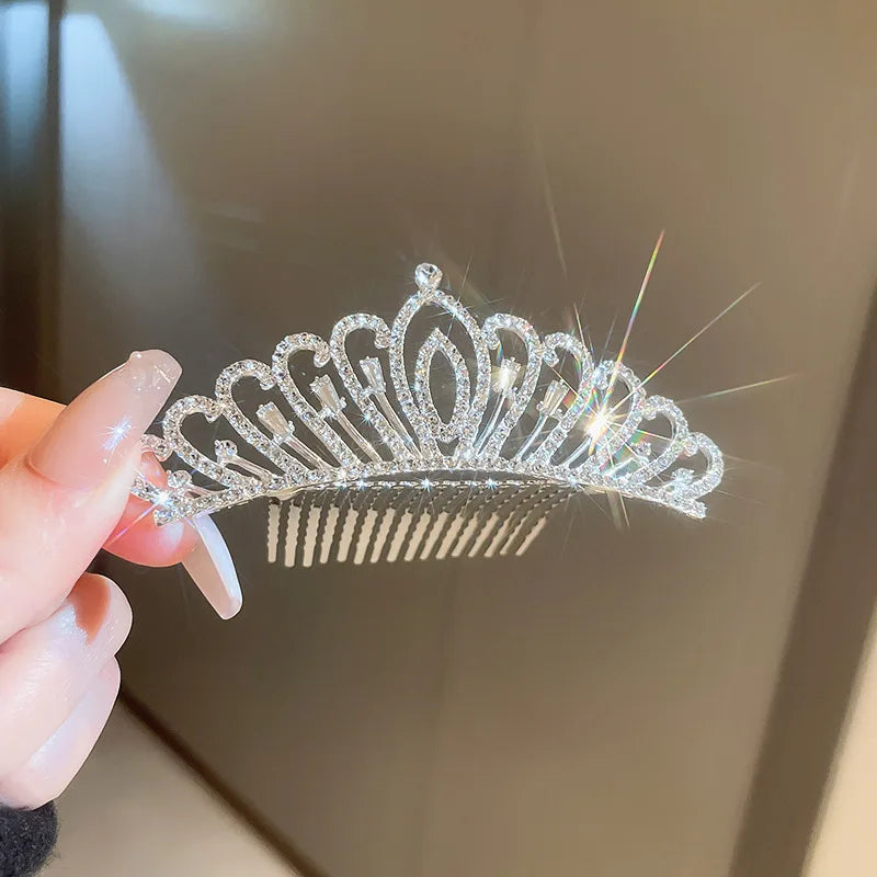 
                      
                        Girls princess tiara crowns in a variety of styles, crystal tiaras on metal frame, pageant, prom, party events.
                      
                    