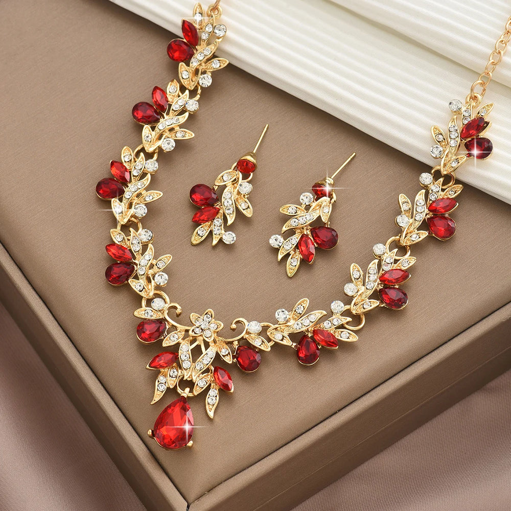 
                      
                        3PC Women's Trendy Claw Chain Leaf Droplet Necklace Earring Costume Jewelry Set
                      
                    