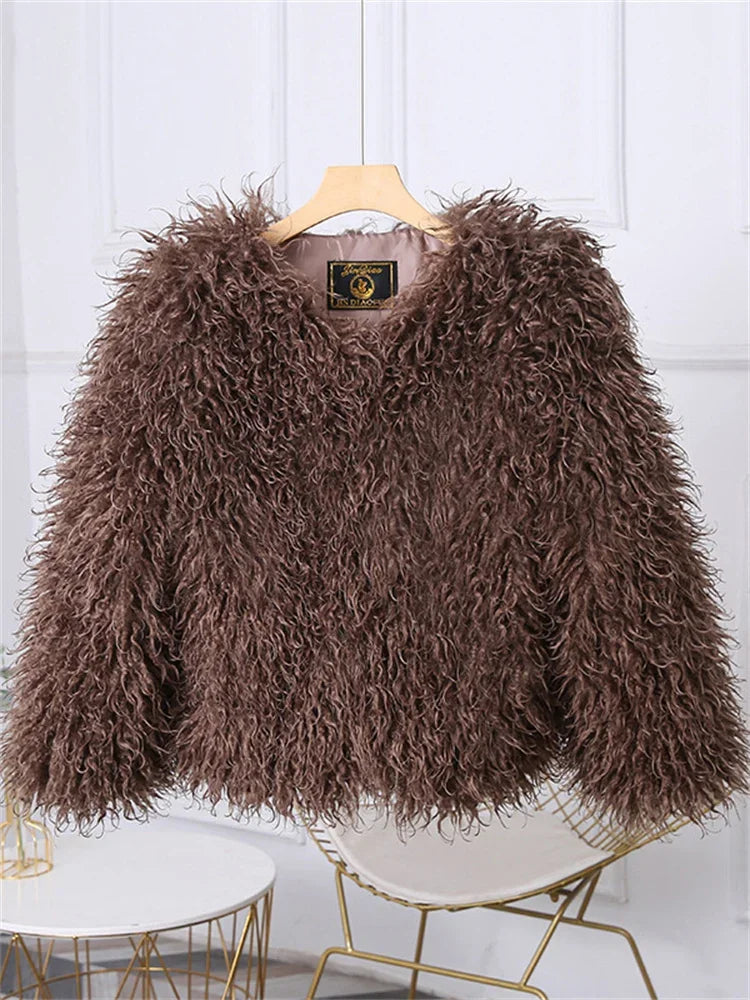 
                      
                        Tossy Ladies Fluffy Faux Fox Fur Jacket Overcoat Winter Loose Long Sleeve High Waist Coat
                      
                    