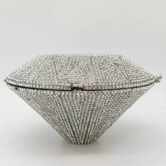 
                      
                        Diamond Shape Crystal Evening Clutch Bags Wedding Purses Party Handbag, elevate your evening ensemble with this exquisite diamond-shaped crystal clutch. C
                      
                    