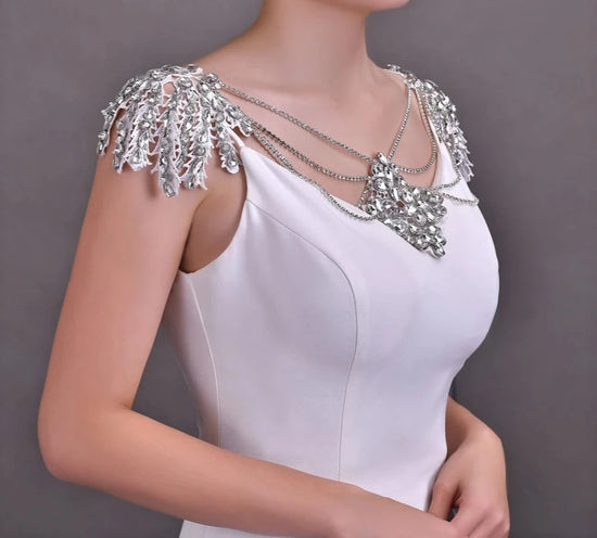 Bridal Shoulder Cover Up Wedding Crystal Beaded Vintage Tassels Chain