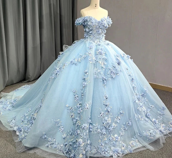 Blue Princess Quinceanera Dress Ball Gown