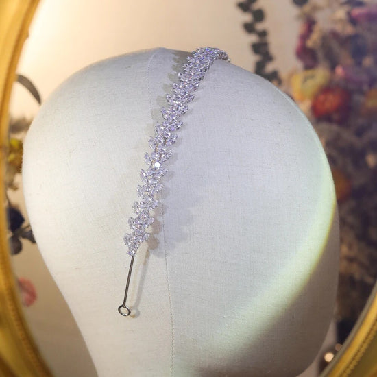 Petite Fine Cubic Zirconia Crystal Bridal Crown Wedding Headband