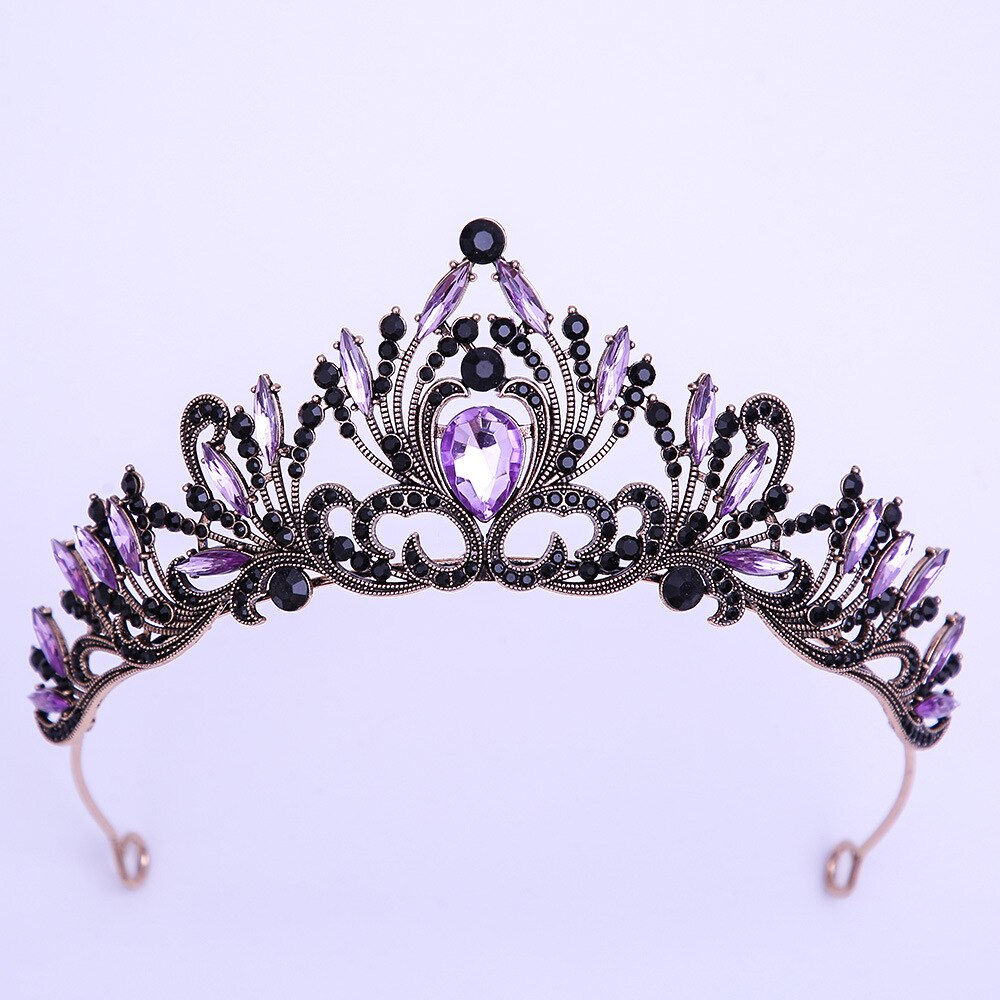 Baroque Crystal Tiara Crown Hair Jewelry Accessories