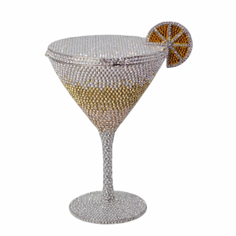 
                      
                        Decorative martini glasses purses with colorful gemstones mini clutches
                      
                    