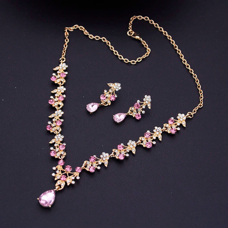 
                      
                        Luxury Flower Design Fashion Jewelry Necklace Earrings Sets
                      
                    