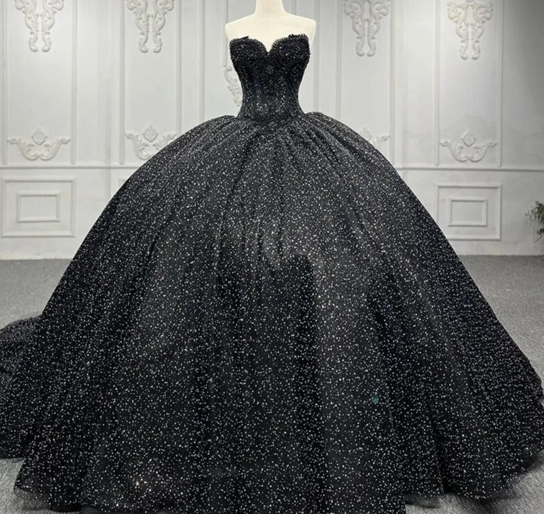 Quinceañera Black Ball Gown Party Dress