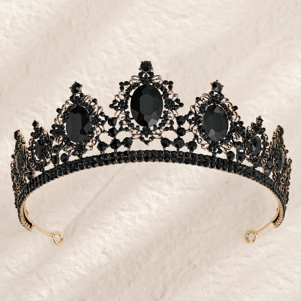 
                      
                        Forest Queen Black Crystal Rhinestone Crown Tiara Hair Accessory
                      
                    