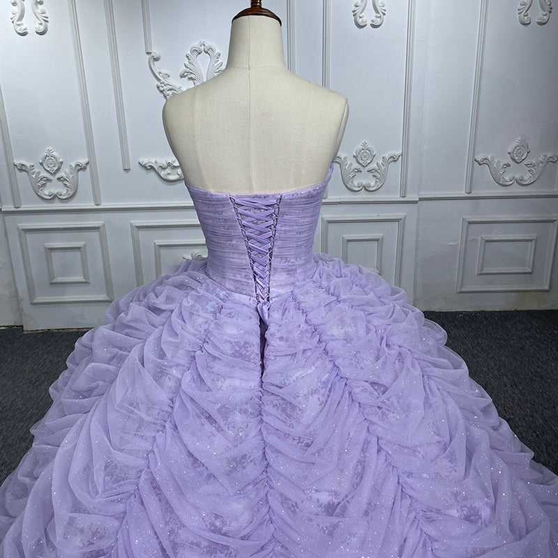 
                      
                        Organza Ball Gown Sweetheart Purple Pleat Party Dress
                      
                    