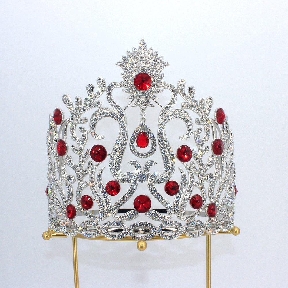 
                      
                        Luxury Miss Universe Big AB Crystal Rhinestone Round Tiaras Princess Pageant Crowns
                      
                    