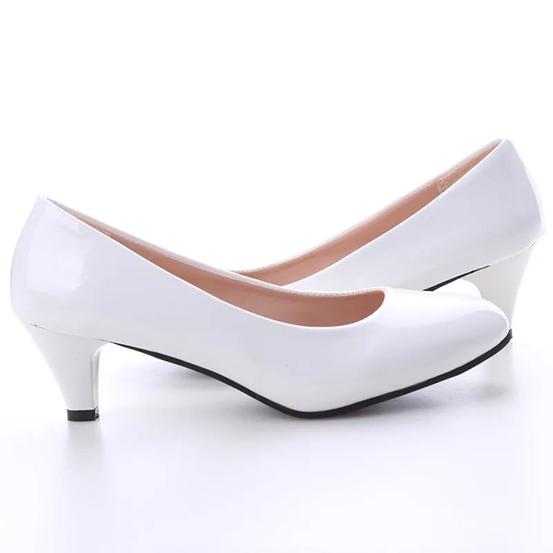 Bridal Shoes Simple Slip On Wedding Pump Shoes, effortless elegance meets comfort in these slip-on wedding pumps, 