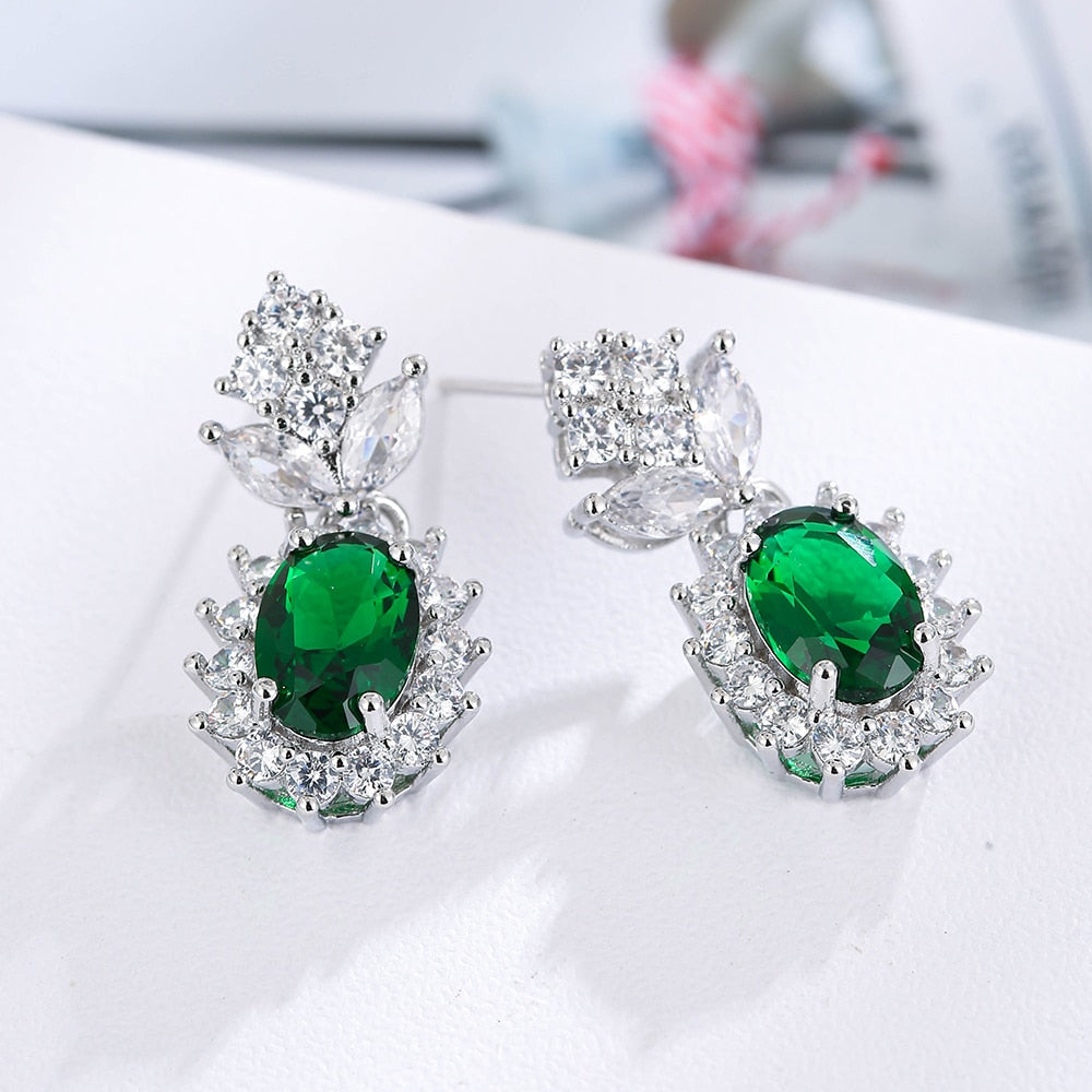 
                      
                        Luxury Green Cubic  Zirconia Crystal Necklace and Earrings Jewelry Set
                      
                    