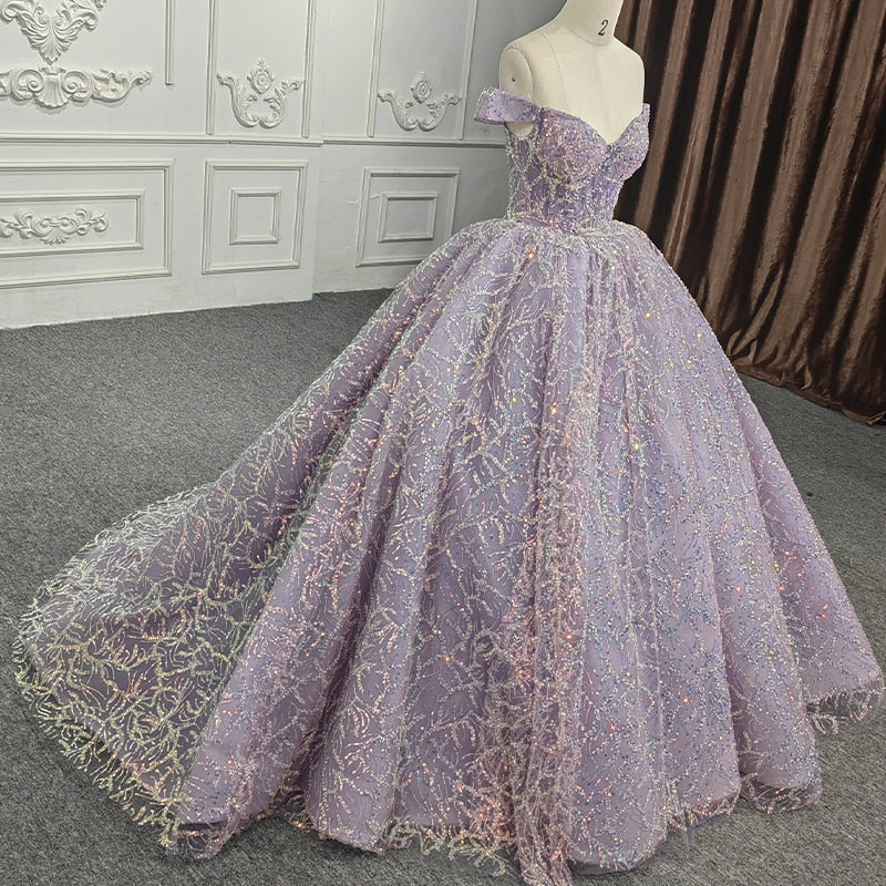 
                      
                        Quinceanera Ball Gown Purple Crystal Dress
                      
                    