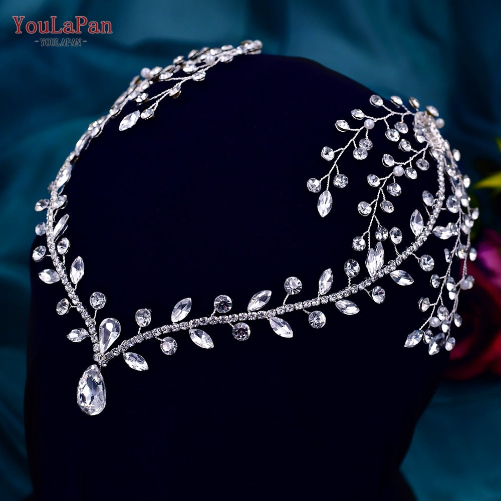 
                      
                        Crystal Rhinestone Wedding Forehead Headband Water Drop Bridal Tiara
                      
                    