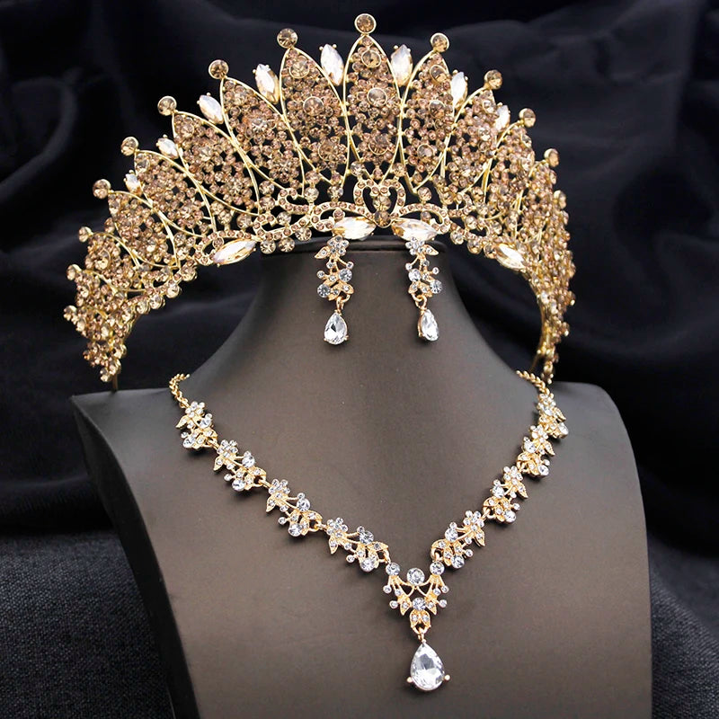 
                      
                        Crown Tiara Earrings Necklace Bridal Jewelry Set Accessories
                      
                    