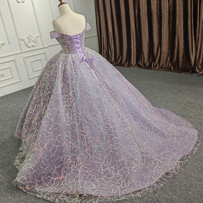 
                      
                        Quinceanera Ball Gown Purple Crystal Dress
                      
                    