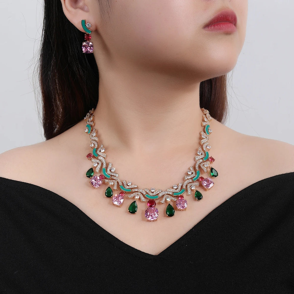 
                      
                        Luxury Cubic Zirconia ,Colors, White , Green, Earrings Necklace Jewelry Sets Costume Accessories
                      
                    