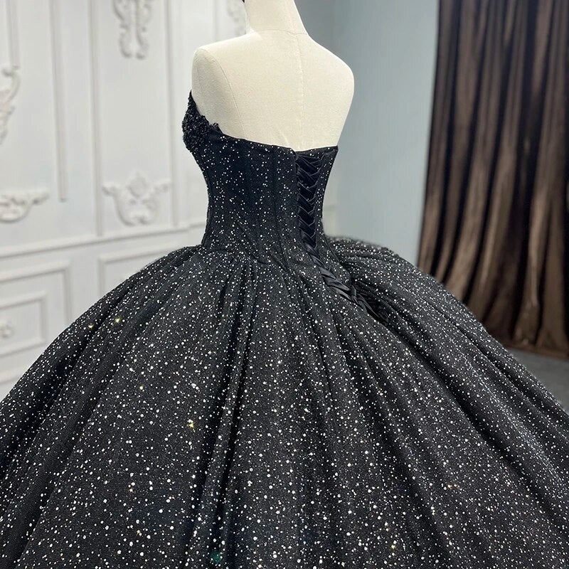 Quinceañera Black Ball Gown Party Dress