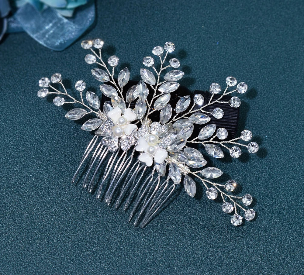 Crystal Bridal Hair Comb Rhinestone Wedding Hair Accessory, elevate your bridal updo with our dazzling crystal hair accessory air comb