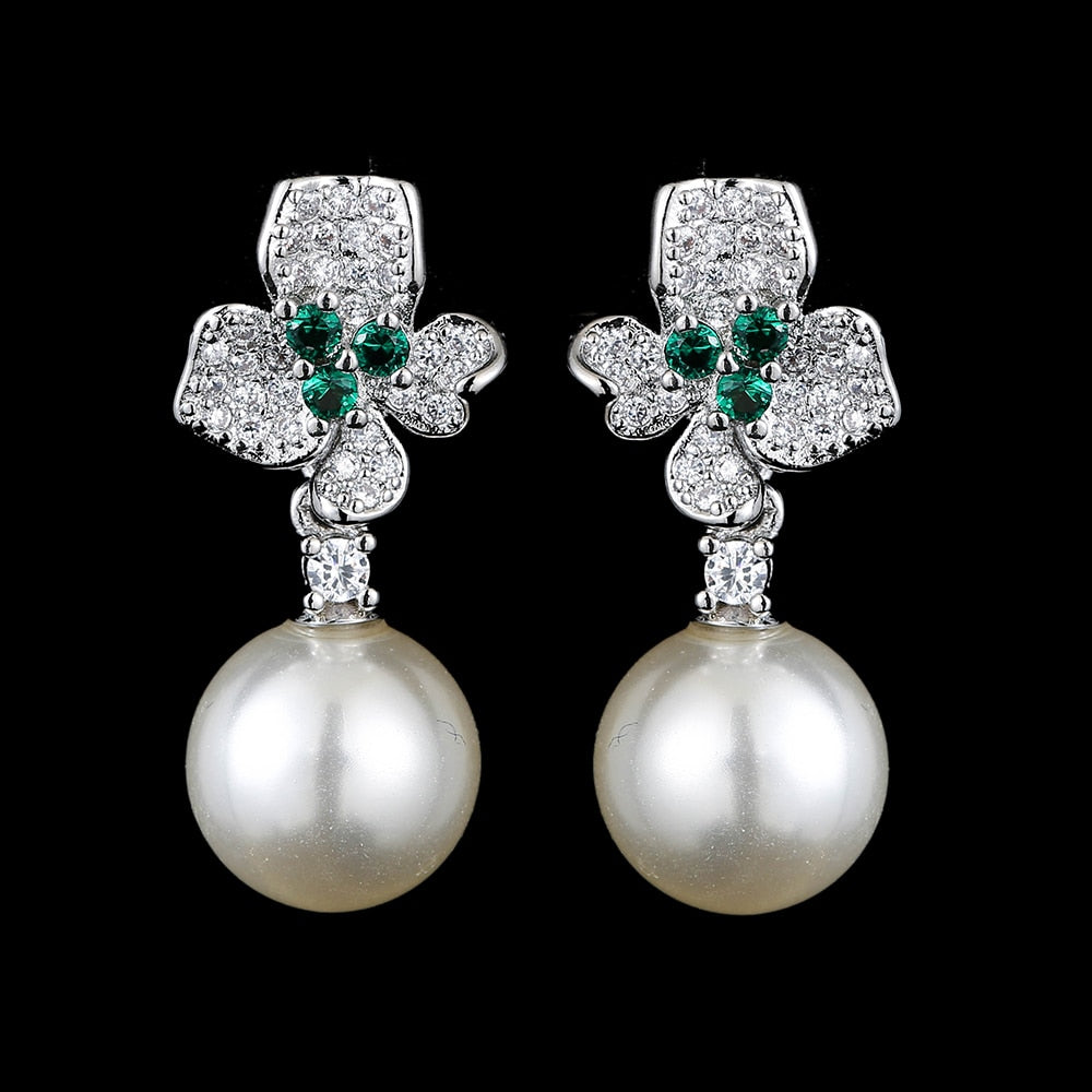 
                      
                        Fashion Imitation Pearl Drop Cubic Zirconia Wedding Earrings
                      
                    