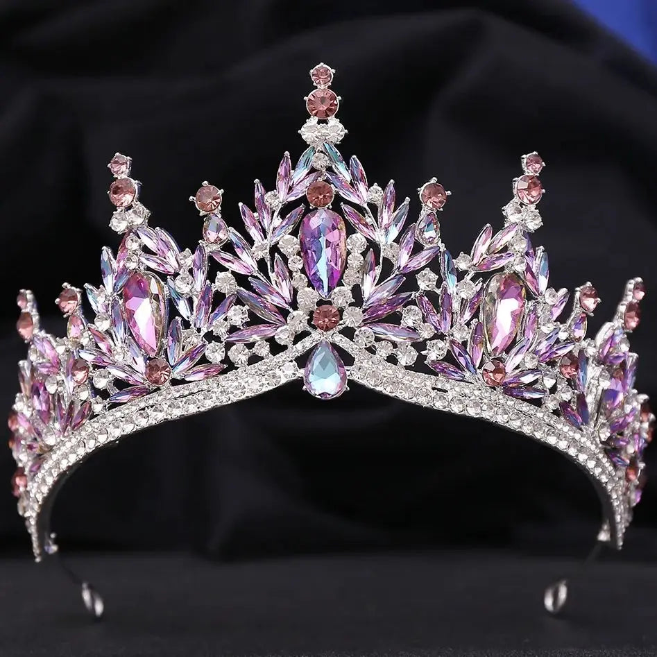 Vintage Luxury Crystal Tiara Wedding Party Crown Hair Accessories