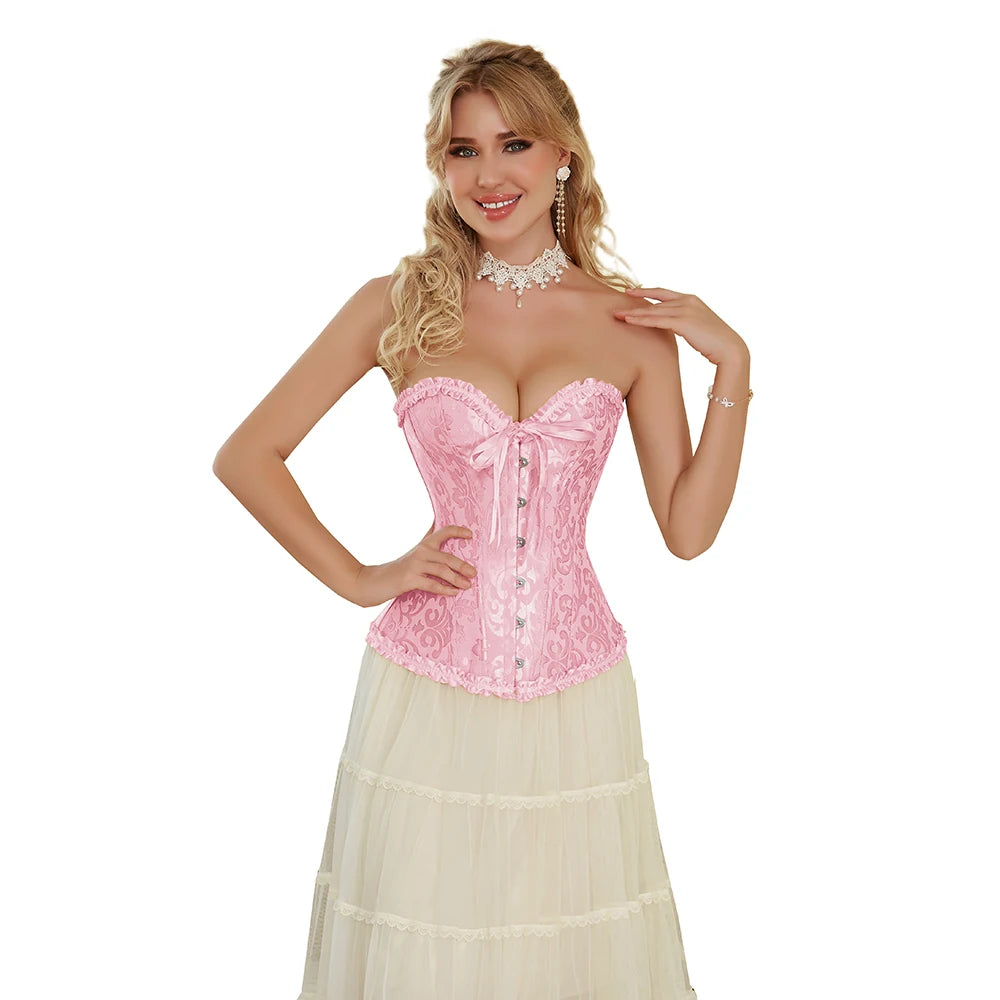 
                      
                        Over Bust Corset Basques Floral Lace Top Bustier
                      
                    