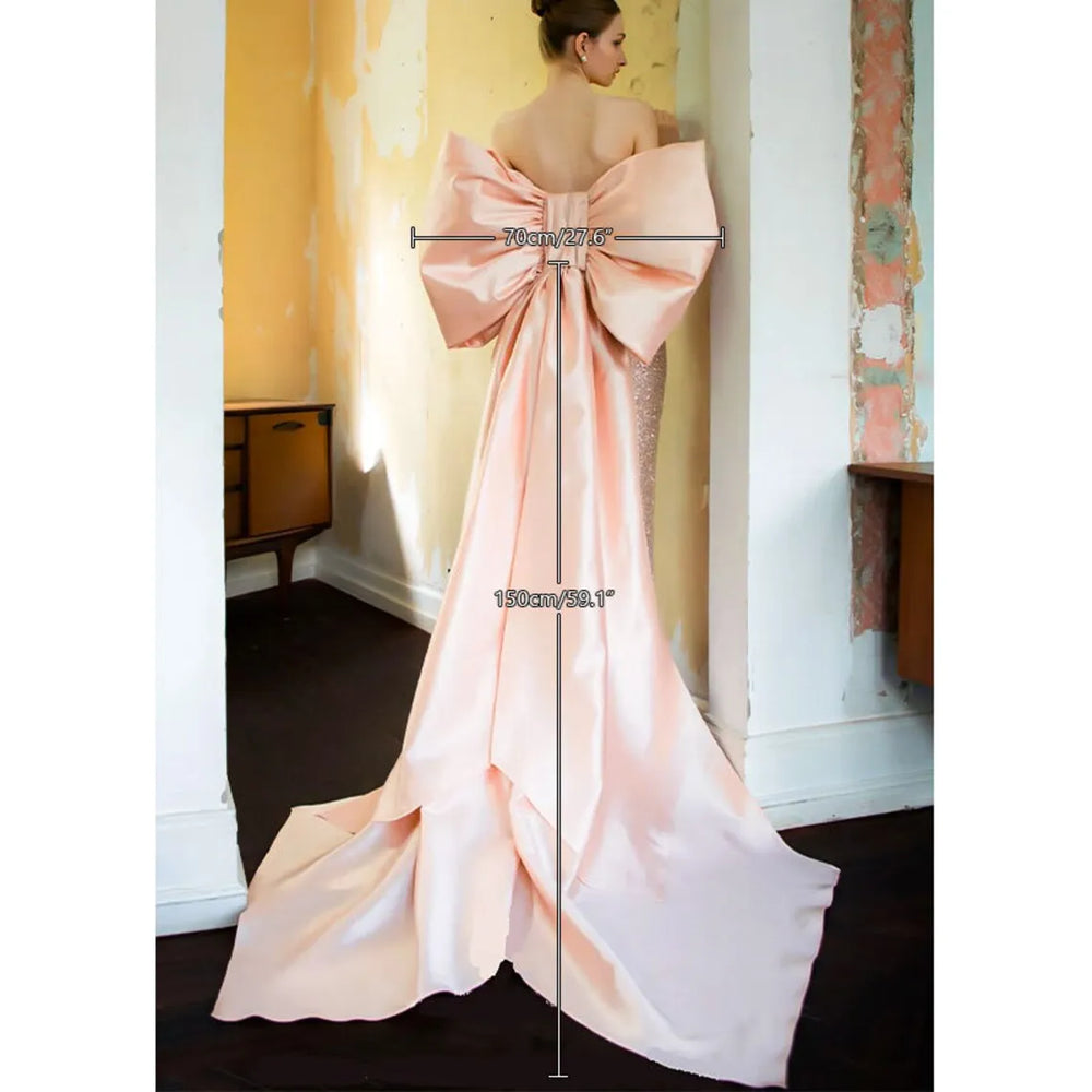 
                      
                        Removable Elegant Satin Large Bow Wedding  Bridal Ribbon Accessory
                      
                    