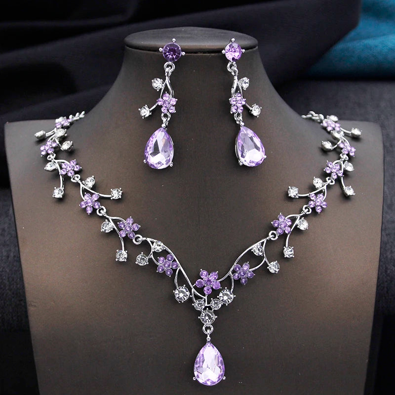 
                      
                        Crystal Rhinestone Bridal Jewelry Set Wedding Necklace Earrings, elevate your bridal look with this exquisite jewelry set, featuring shimmering crystal rhinestones 
                      
                    