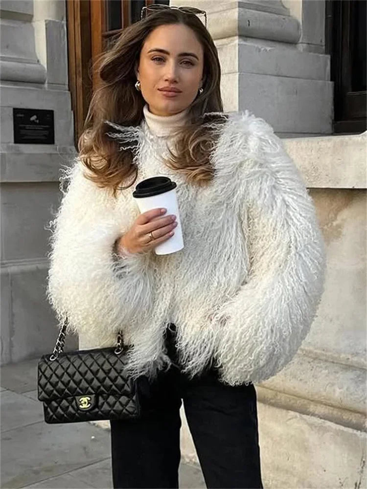 
                      
                        Tossy Ladies Fluffy Faux Fox Fur Jacket Overcoat Winter Loose Long Sleeve High Waist Coat
                      
                    