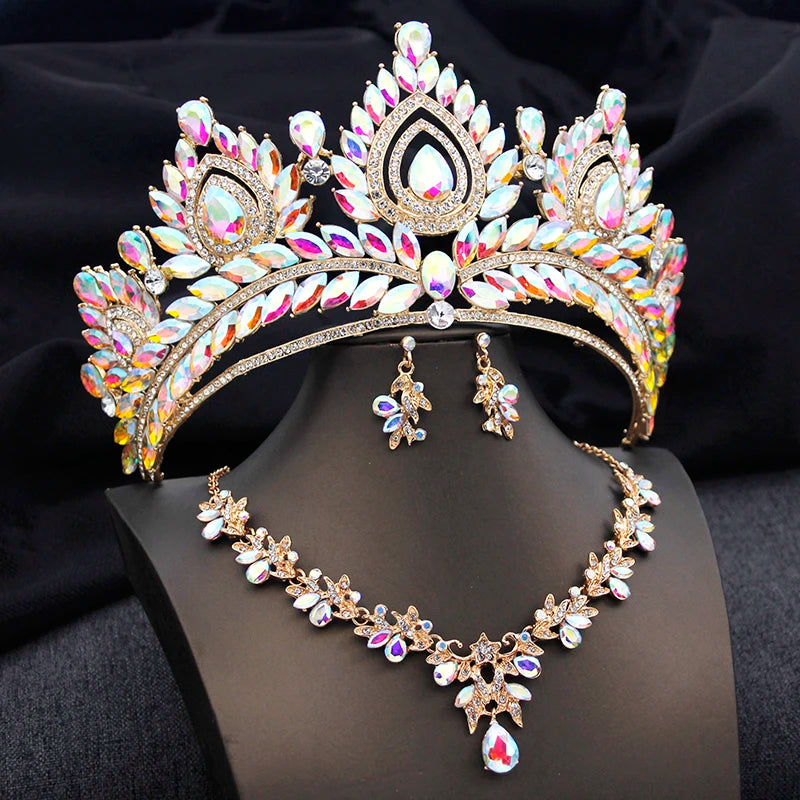 
                      
                        3 Pcs  Tiara Crown Bridal Birthday Party  Jewelry Sets Necklace Earrings Costume Accessories
                      
                    