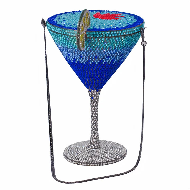 
                      
                        Decorative martini glasses purses with colorful gemstones mini clutches
                      
                    