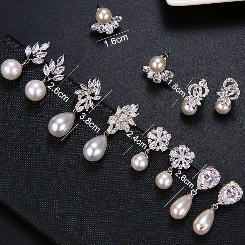 
                      
                        Fashion Imitation Pearl Drop Cubic Zirconia Wedding Earrings
                      
                    