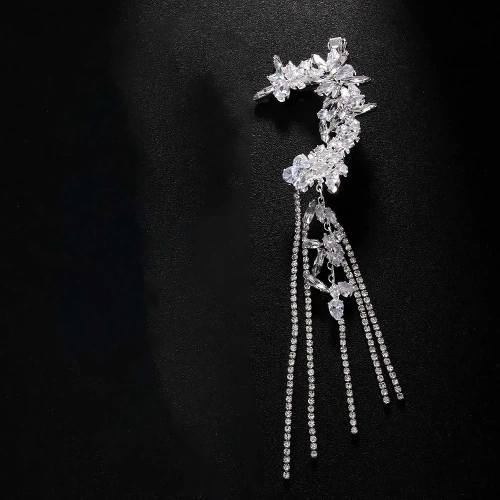 
                      
                        Ear Clip Crystal Tassel Geometric Earrings Without Piercing for Women
                      
                    