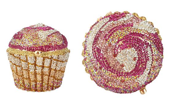Colorful Crystal Cupcake Clutch Purse