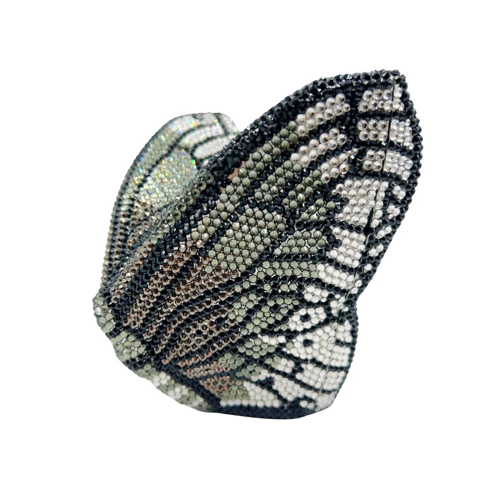 
                      
                        Colorful butterfly-shaped clutch bag mini purse for formal events with crystal beadwork 
                      
                    