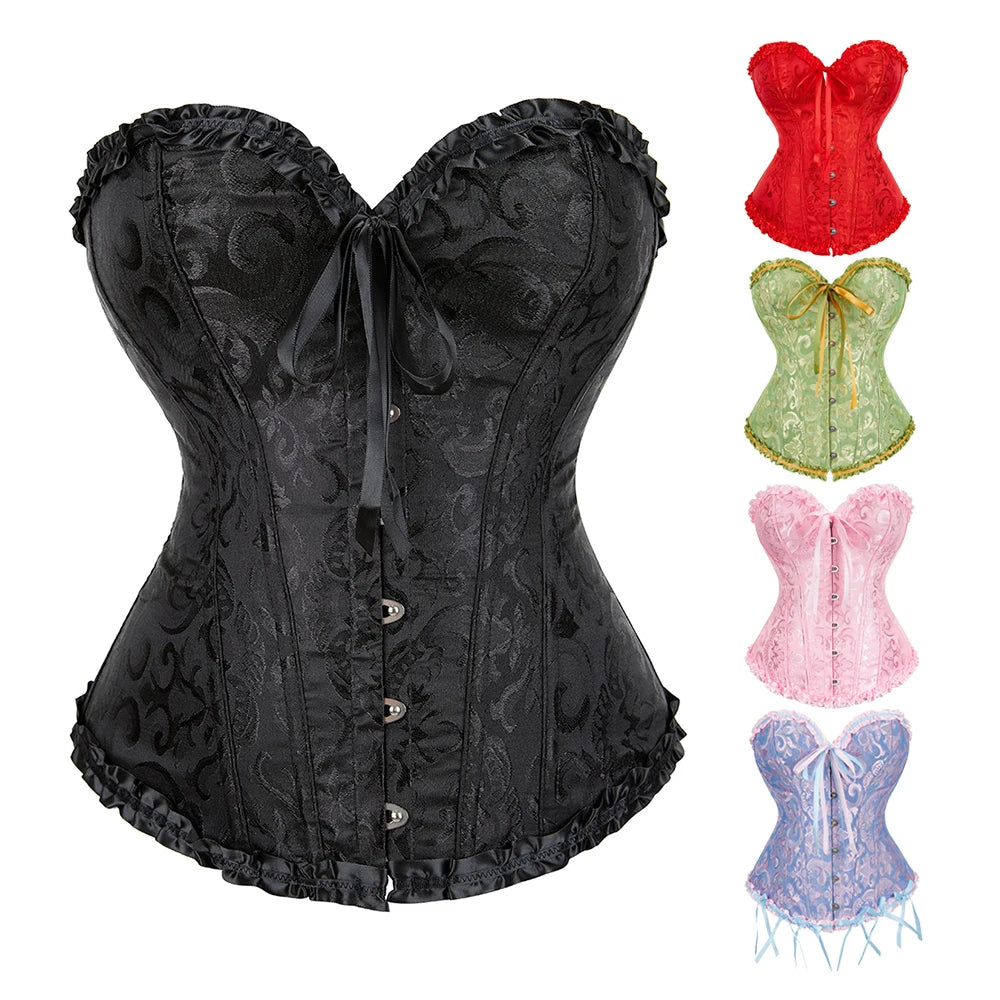 
                      
                        Over Bust Corset Basques Floral Lace Top Bustier
                      
                    