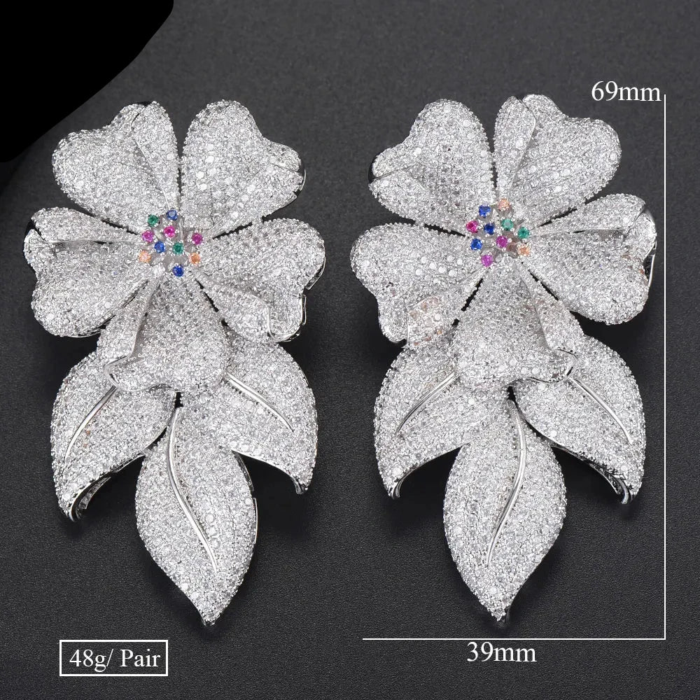 
                      
                        Big Pendant Earrings Micro Cubic Zirconia Pave Party Wedding Jewelry
                      
                    