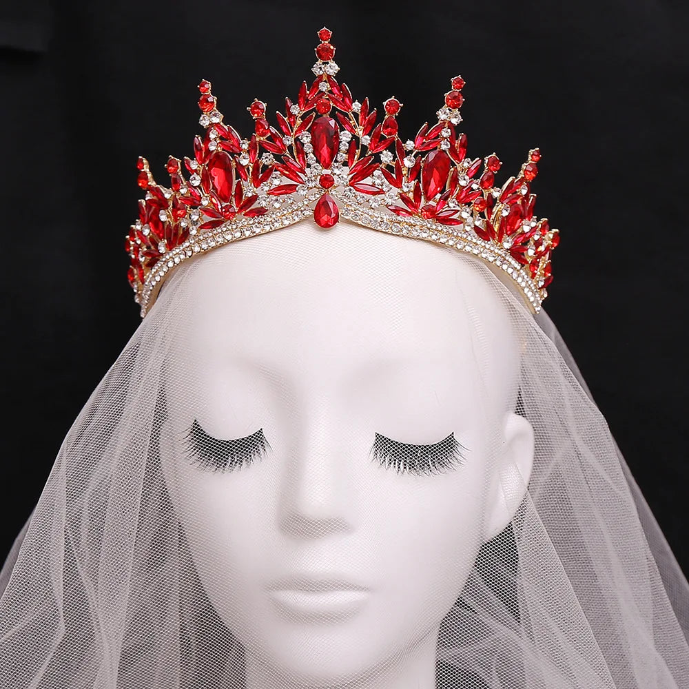 Crystal Leaves Bridal Tiara Crowns Rhinestone Hair Accessories