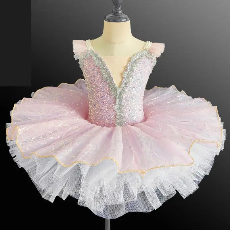 
                      
                        Girls Ballerina Tulle Costume Sequin Dance Dress  Leotard
                      
                    