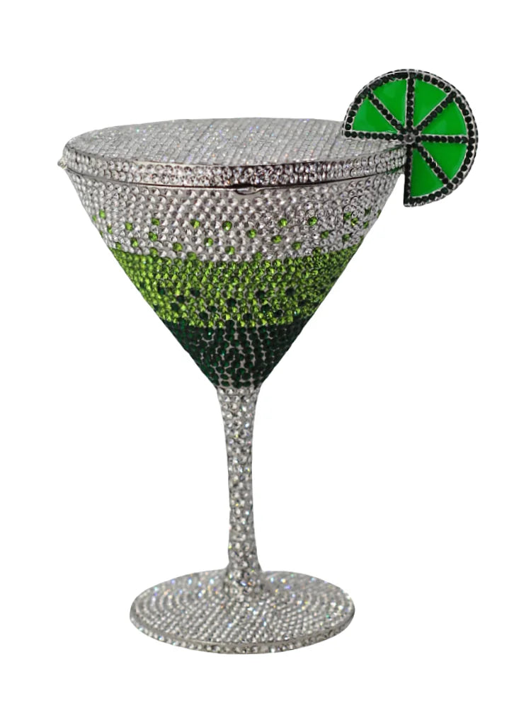 
                      
                        Decorative martini glasses purses with colorful gemstones mini clutches
                      
                    