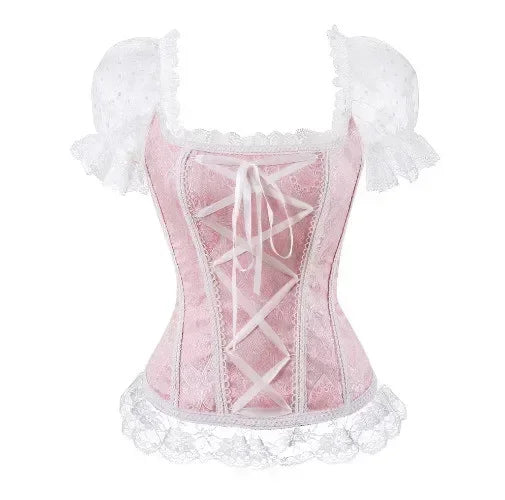 
                      
                        Corset Tops for Women Off-Shoulder Sleeves Vintage Victorian Retro Lace Bustiers
                      
                    