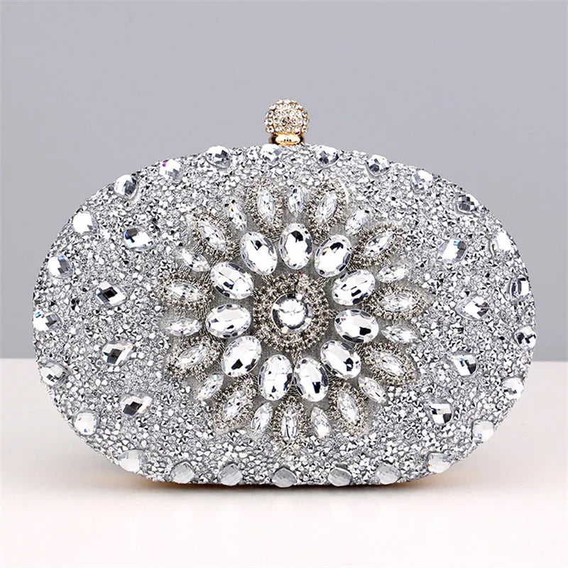 
                      
                        Crystal Floral Evening Mini Clutch Purse Cosmetic Evening Purse, elevate your evening ensemble with this radiant crystal clutch, designed to hold your essentials 
                      
                    