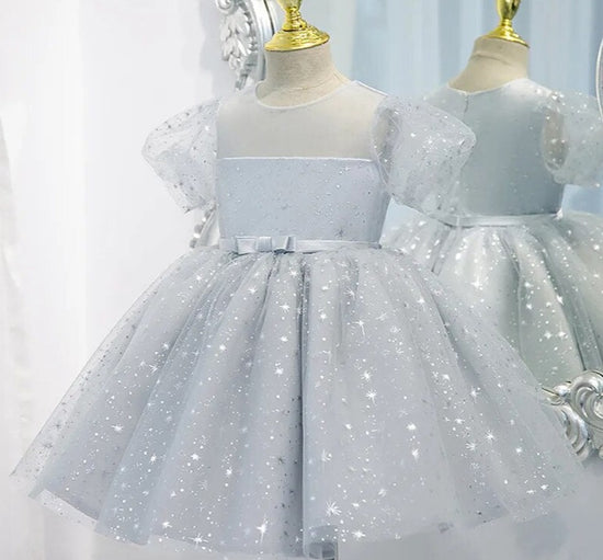 Short Sleeve Above The Knee Flower Girl Dress For Girls