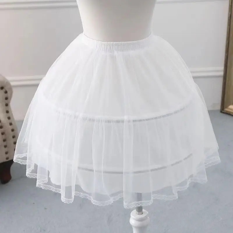 Girls Crinoline Petticoat Hoop Underskirt Short A-line Ball Gown Slip, elevate your young girl's formal look with this refined crinoline petticoat