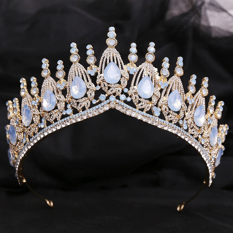 Princess Crown Crystal Tiaras Retro Bridal  Jewelry Accessories