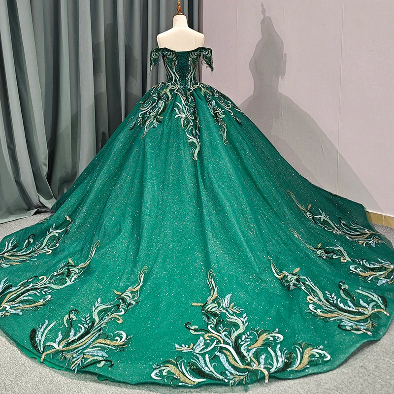 Green Quinceañera Dress – TulleLux Bridal Crowns & Accessories